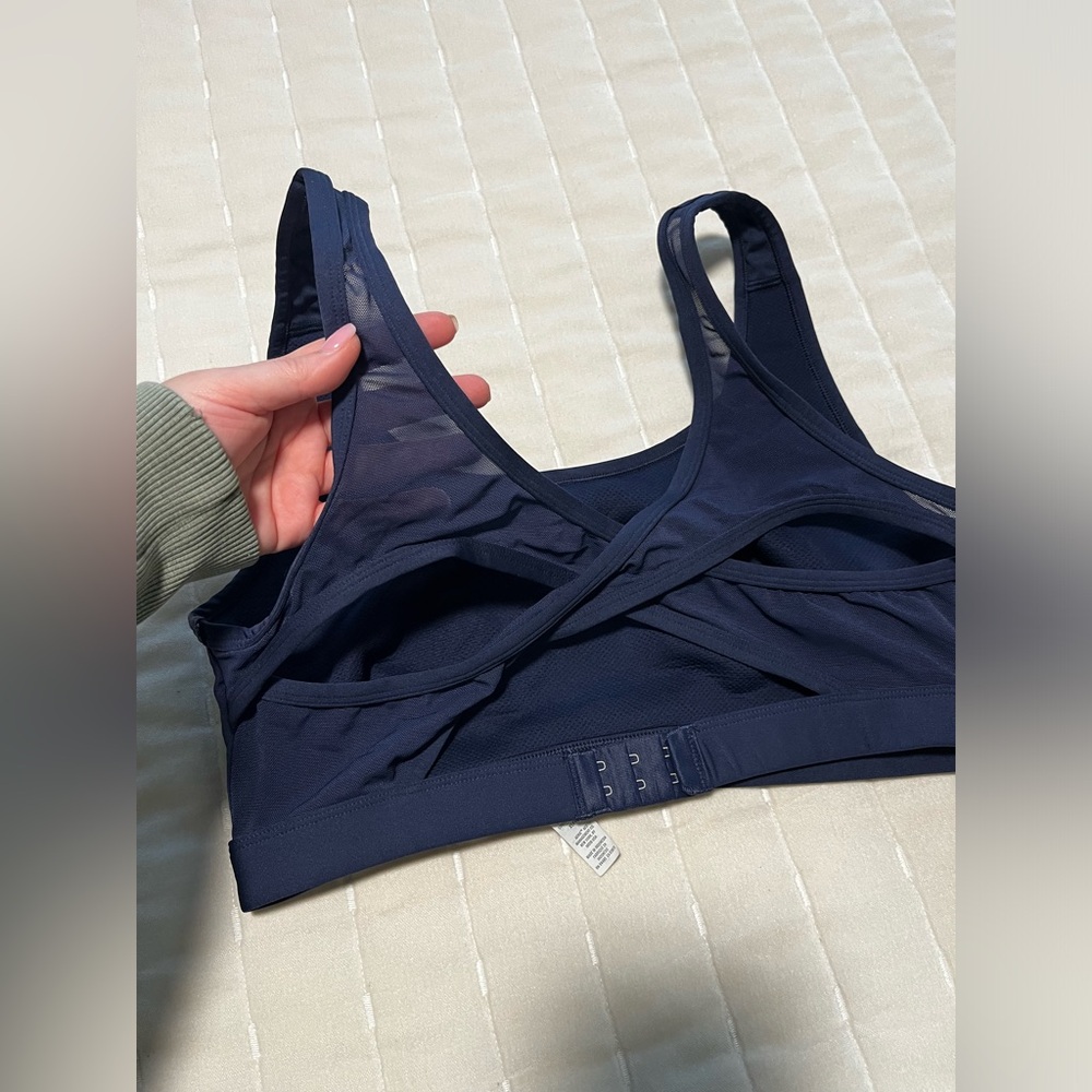 Aerie Offline Criss Cross Offline Navy Blue Sports Bra